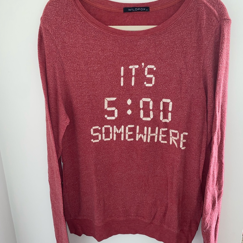WILDFOX RED ITS 5:00 SOMEWHERE SWEATSHIRT